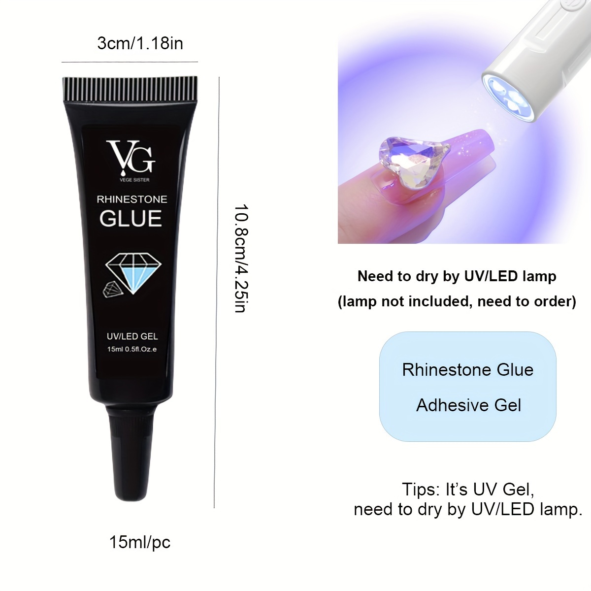 Nail Rhinestone Glue Gel 30g Super Strong Adhesive Nail Gel For Home Salon  Nail Rhinestone DIY