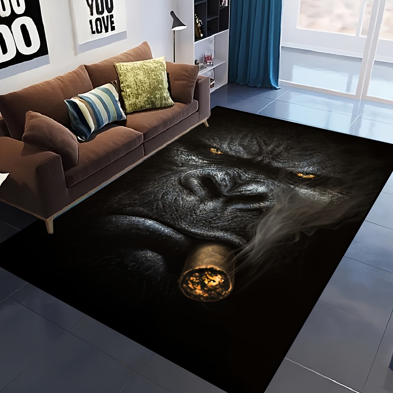 1pc of chimpanzee themed non slip rug   machine washable and waterproof suitable for living rooms bedrooms nurseries outdoor patios and garden areas   home and room decoration details 1