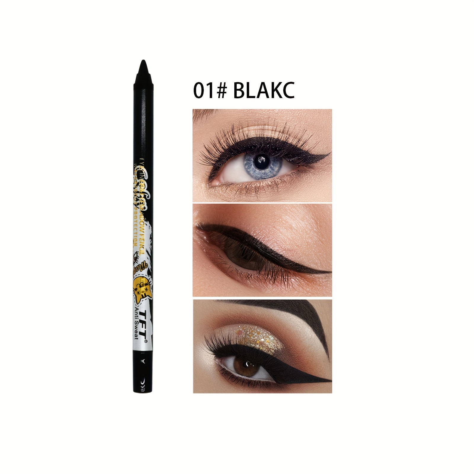 Apooliy Eyeliner-Stift Wasserfest – In Schwarz, Braun & Weiß, Lang Haltend Bis 24h (mit Spitzer)