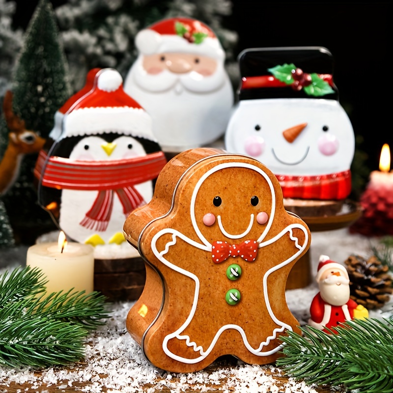 Christmas Cookie Tins Round Santa Holiday Treats Chocolate - Temu