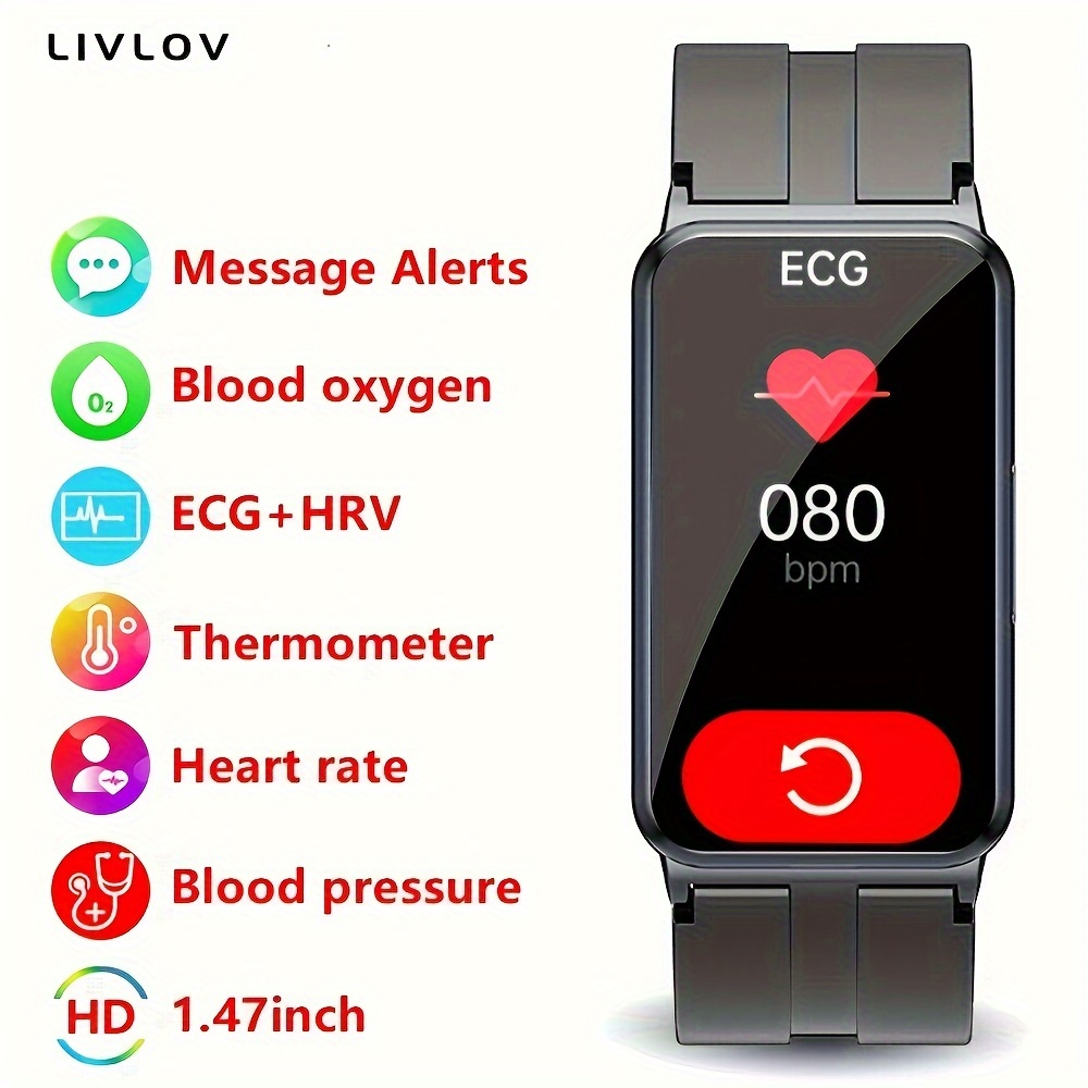 Comprar Reloj inteligente LIGE con temperatura corporal para hombres y  mujeres, reloj inteligente con llamada Bluetooth y salud física, relojes  con monitor infrarrojo de oxígeno en sangre para hombre