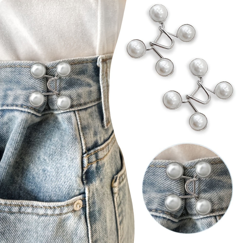 24 Sets Button Pins for Jeans, No-Sew Nailess Removable Instant Jean Button  Pins for Pants, Reusable and Adjustable - Removable Screwdriver Included