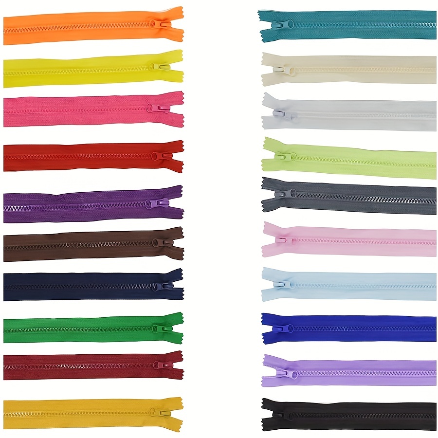  20PCS #5 Resin Zippers Separating Jacket Zippers 20 Colors  Mixed Non-Separating Close-end Zippers Molded Plastic Zippers Bulk for  Sewing Clothes Purse Bags Garment Home DIY Projects