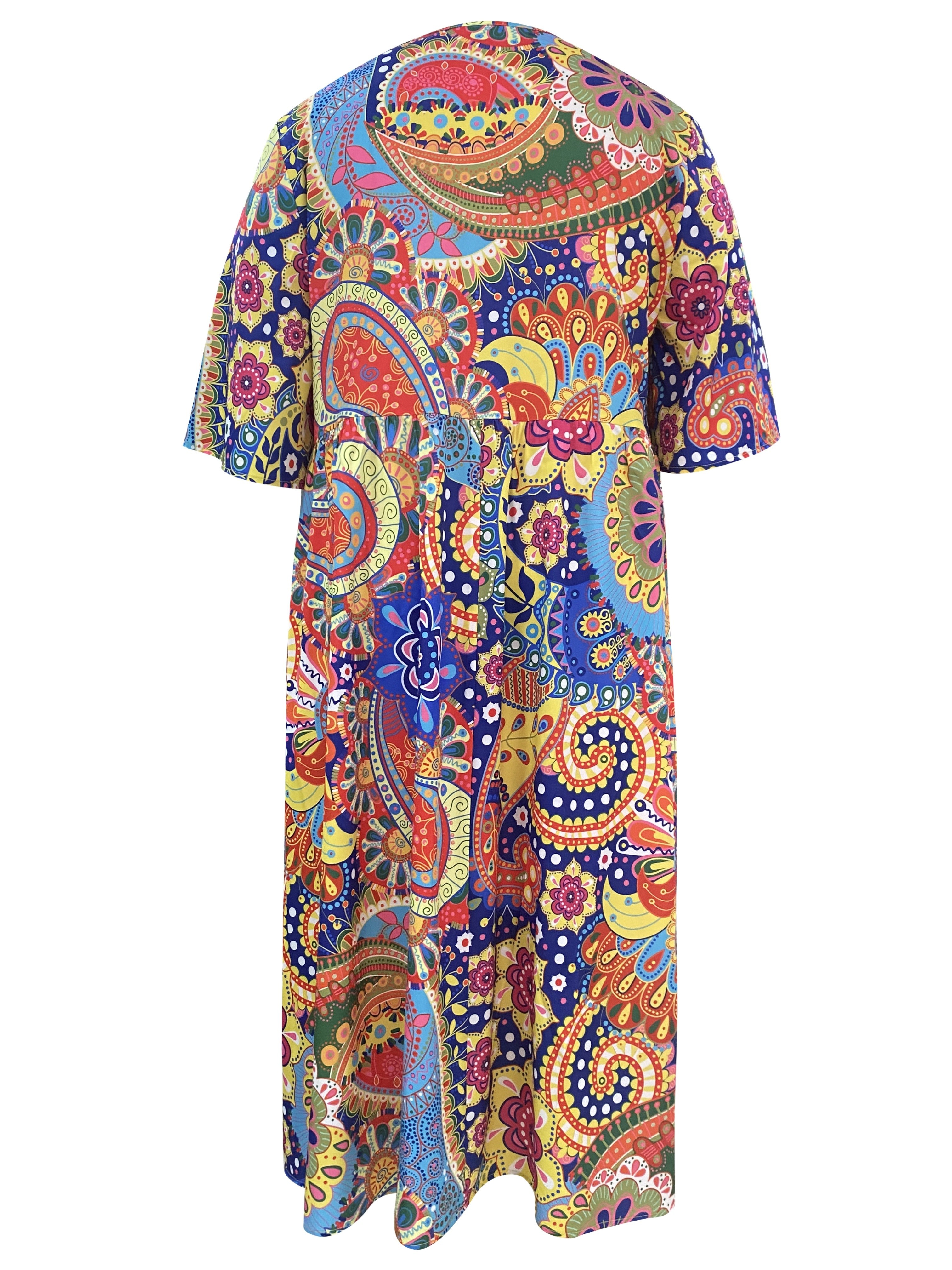 Plus Size Boho Dress Women's Plus Paisley Mandala Print - Temu New Zealand