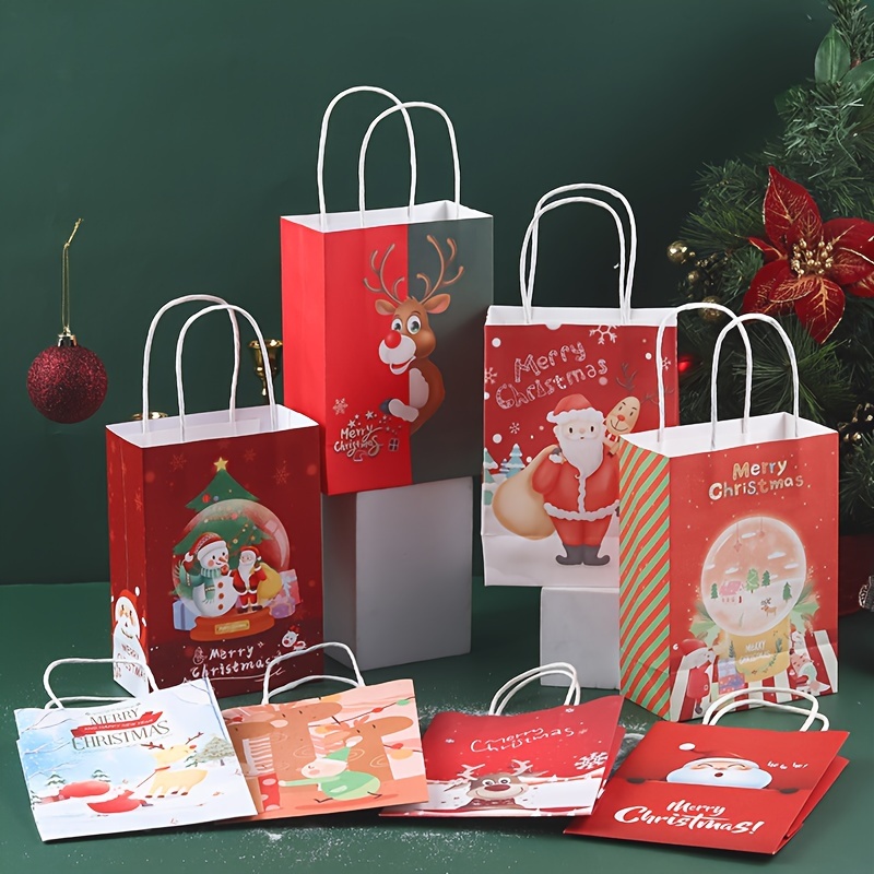 Christmas Paper Gift Bag Gift Packaging Kraft Paper - Temu