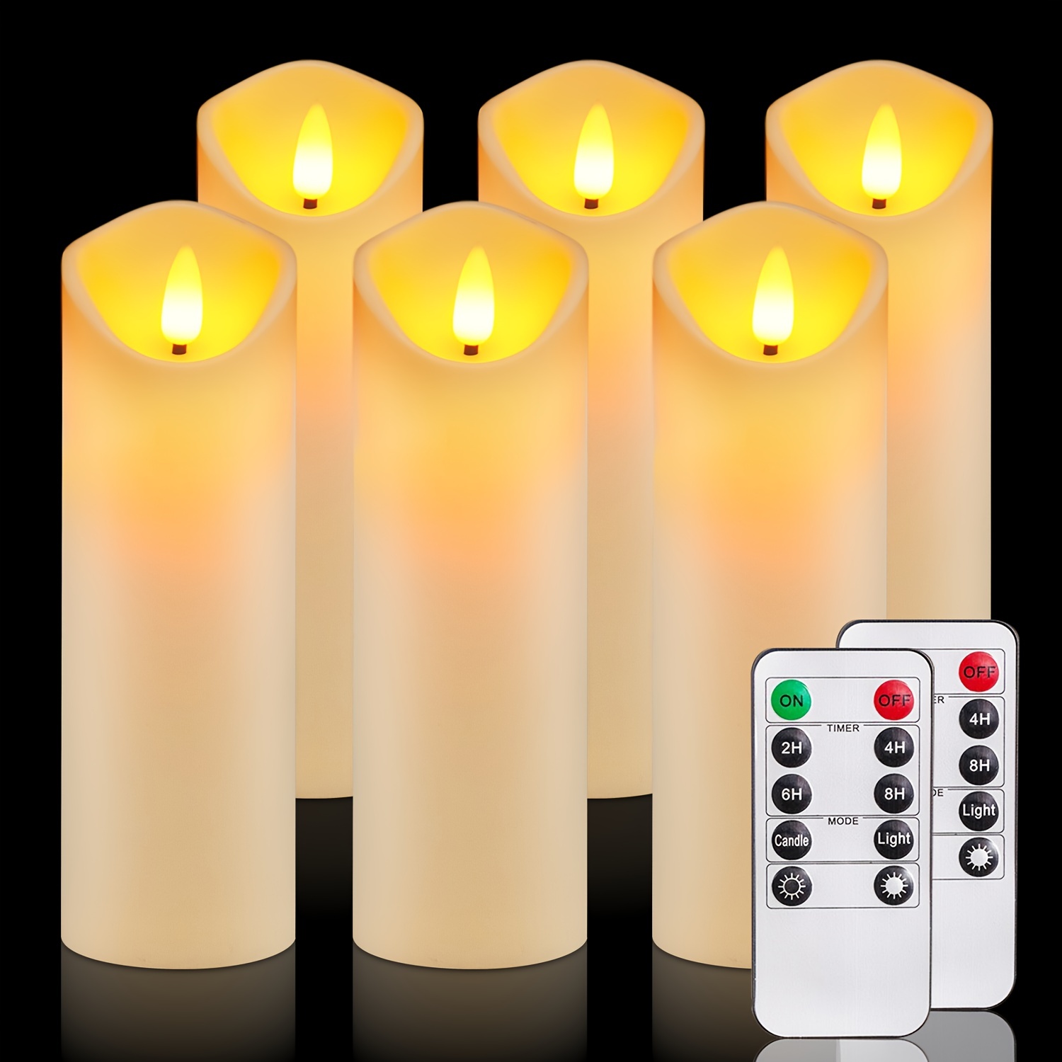 Flickering Flameless Candles Lights With Remote Control - Temu
