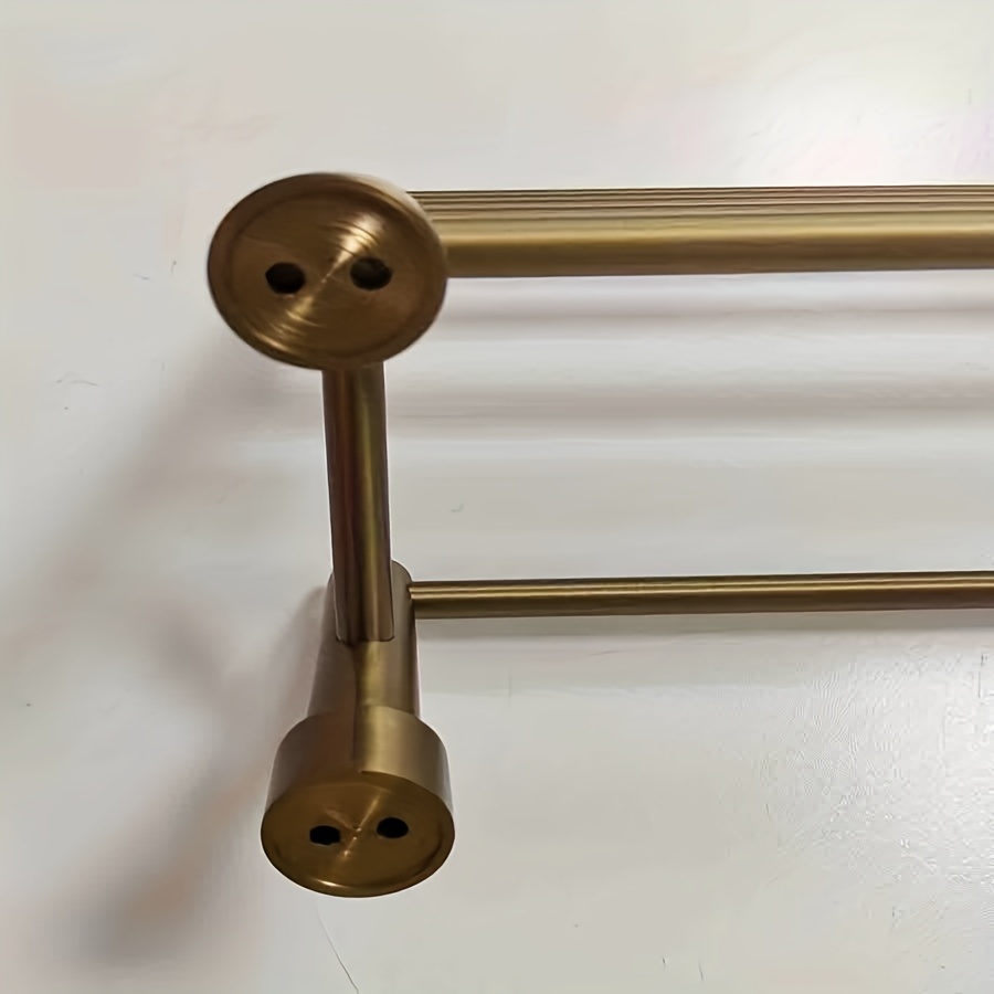 1pc Aluminum Bracket, Modern Gold Wall Mounted Rack For Bathroom