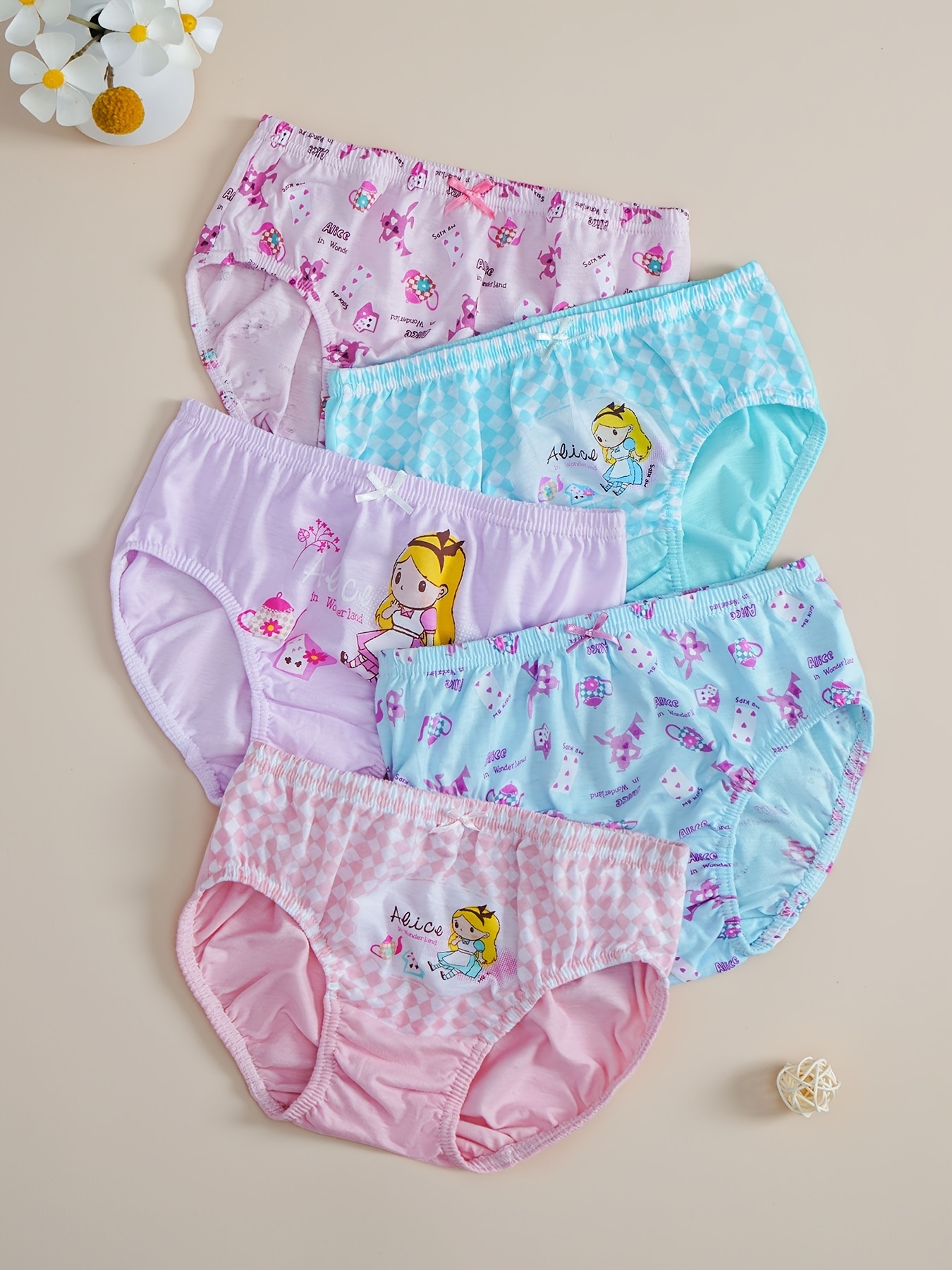 Cute Soft Breathable Little Girl Briefs Cute Cartoon Animal - Temu