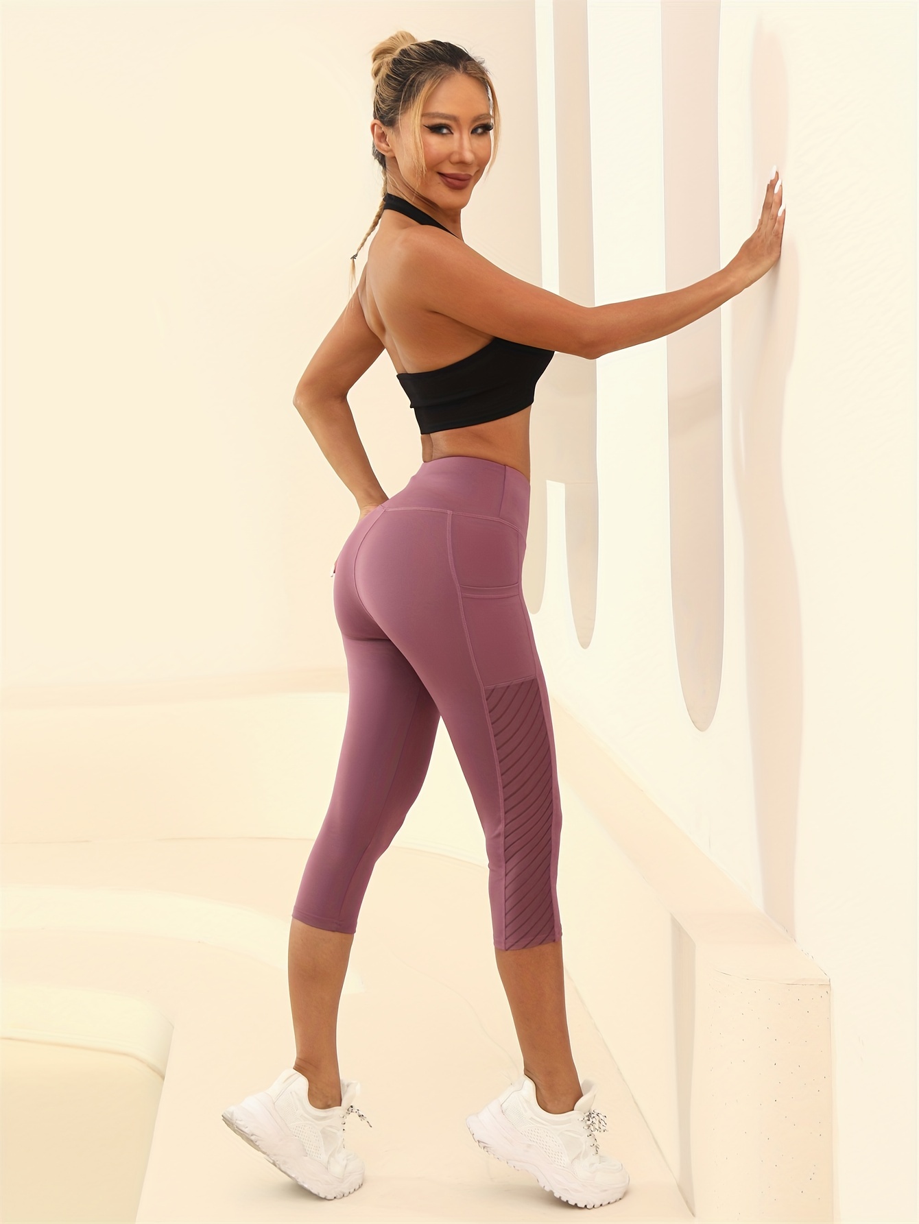 Apana 7/8 Leg Length Yoga Pants, Womens High Waist Activewear