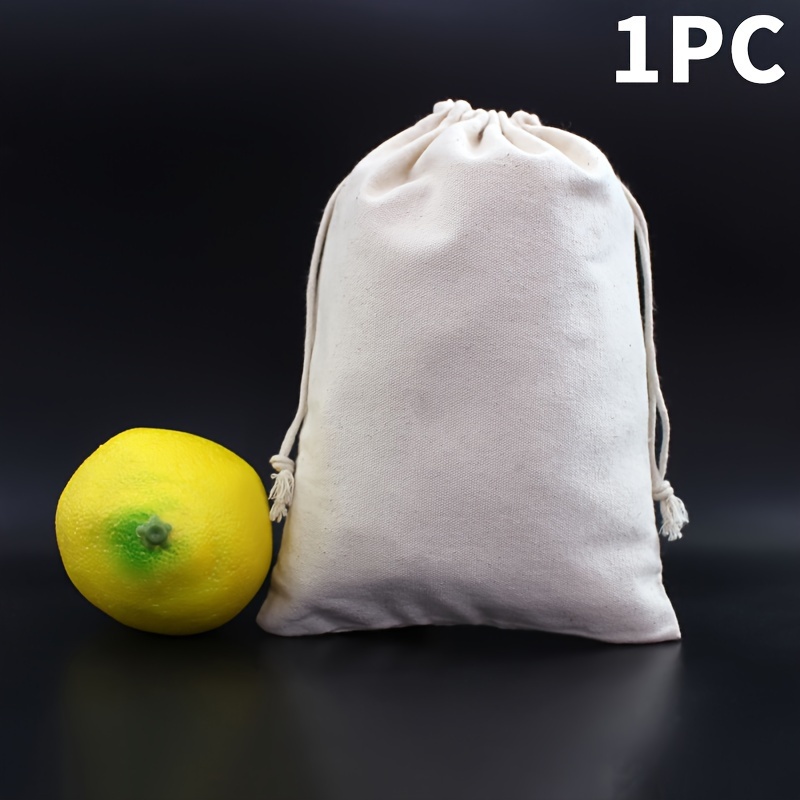 1PC Reusable Cotton Drawstring Bags Kitchen Fruit Vegetable Produce Bags  Candy Gift Bag Pouch Jewelry Drawstring