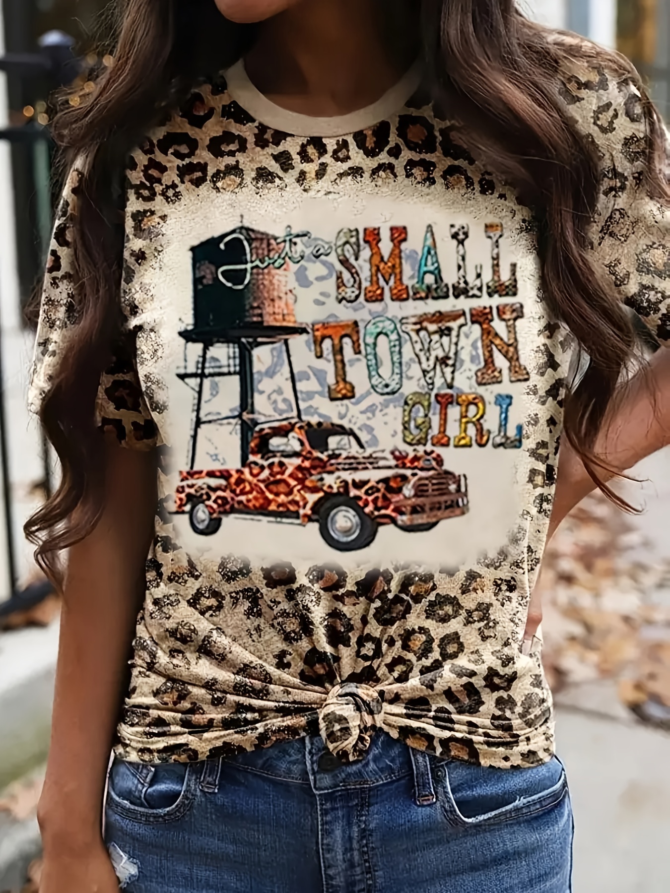 DanceeMangoo Womens Leopard Print Short Sleeve T-shirts Summer Thin  Turtleneck T-shirt Woman Casual Treetwear T Shirt Top Mujer 