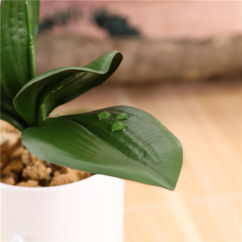 Artificial Phalaenopsis Orchid Leaves Real Touch Plants For - Temu