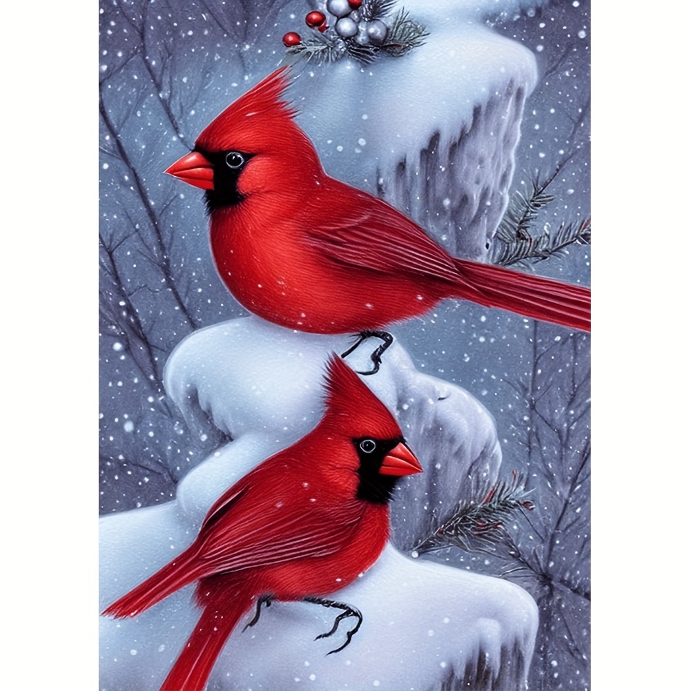 8 Pcs Christmas Cardinal Diamond Art Painting Coasters Kits with Holder DIY  Christmas Bird Diamond Art Coaster Non Slip Coaster
