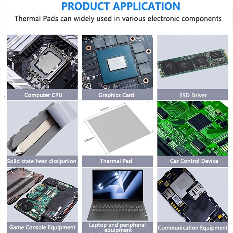 Die Cuting 1-6W/MK Thermal Conductive Silicone Pad For GPU CPU Heatsink