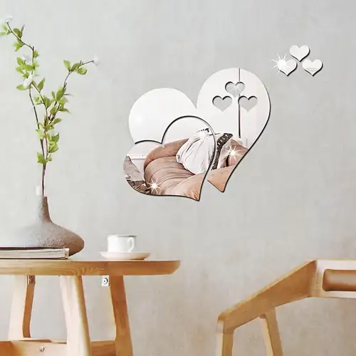 Adesivo da parete a forma di libellule per specchio fai da te, creativo con  libellula, adesivo da parete 3D, specchio da parete (argento, modello 1) :  : Casa e cucina