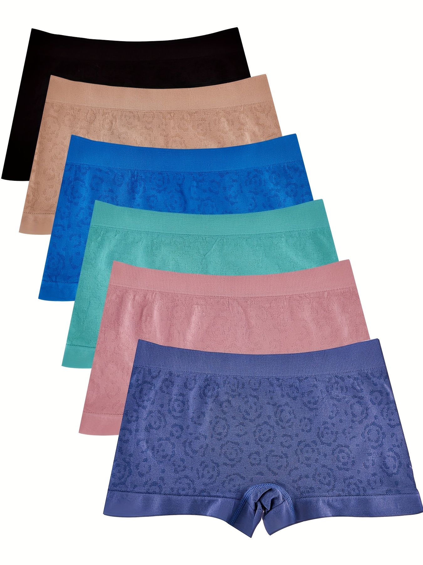 Colorblock Trim Boyshort Panties Soft Comfy Stretchy - Temu