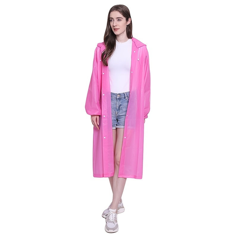 Chubasquero impermeable de EVA para mujer, chaqueta de lluvia rosa moderna  para acampar, 1 pieza