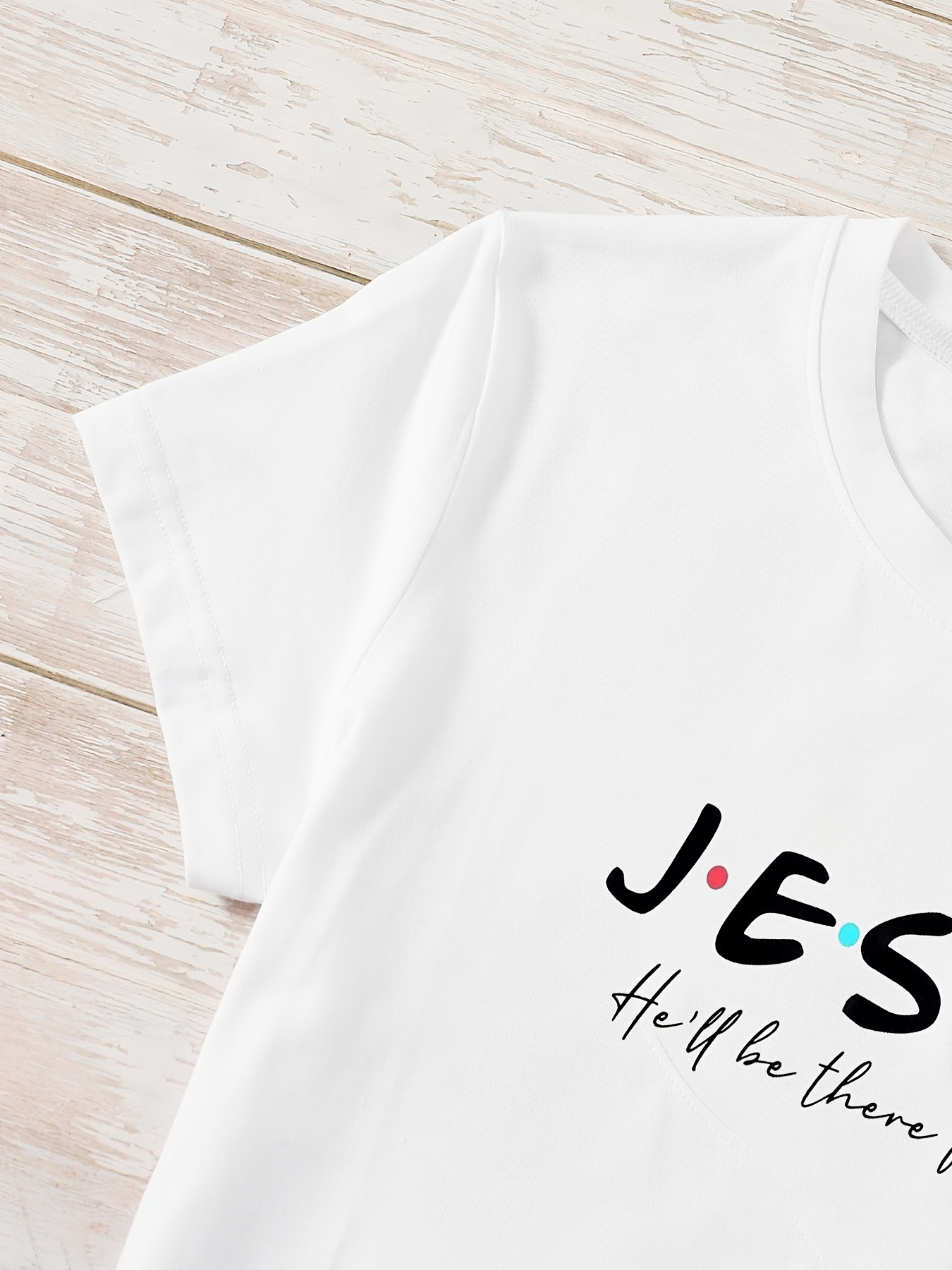 Camiseta Cristiana Estampado jesús Playera Informal Cuello - Temu