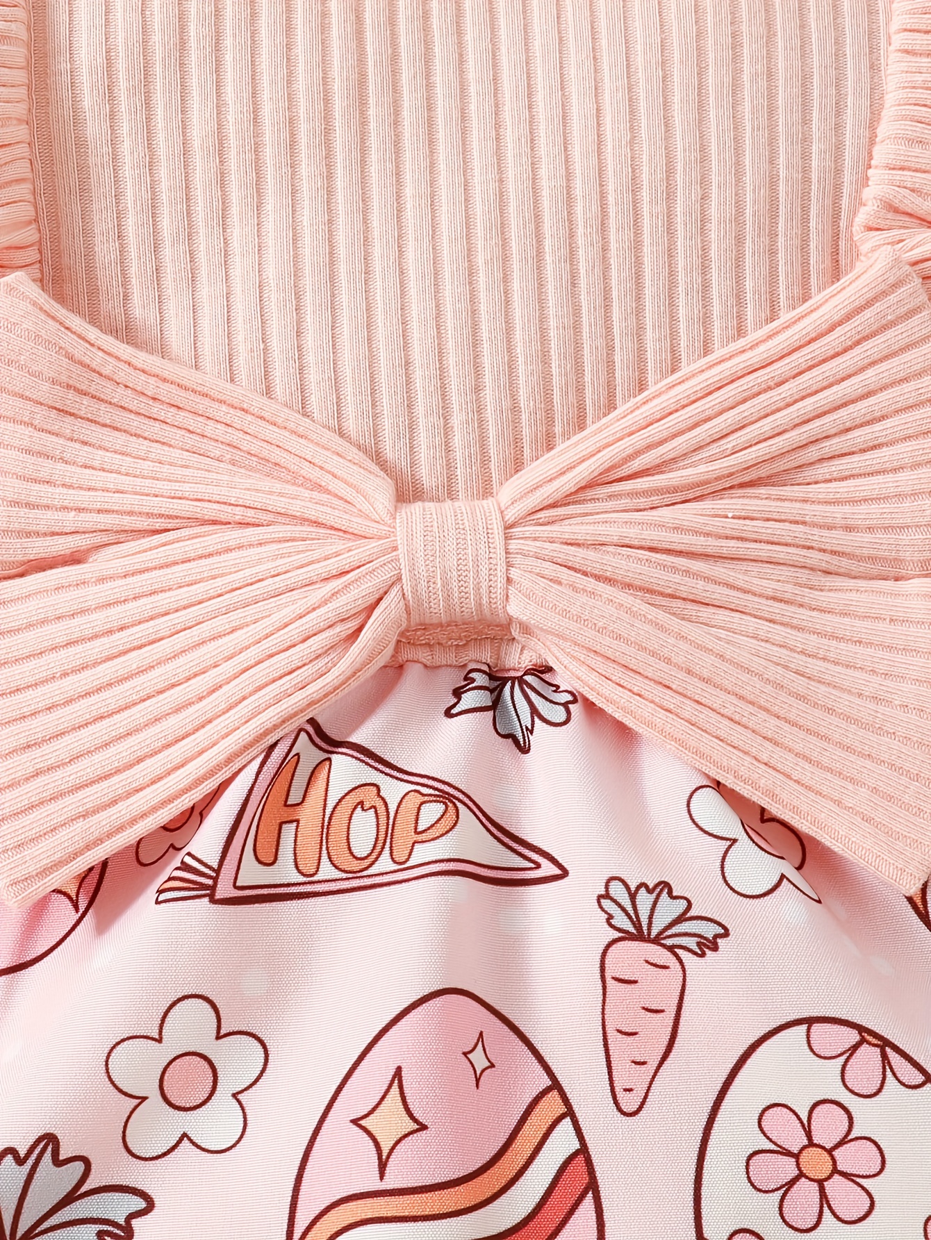 baby girls spring and summer easter cartoon print triangle romper dress baby sweet wave edge easter jumpsuit childrens clothing baby climbing clothes