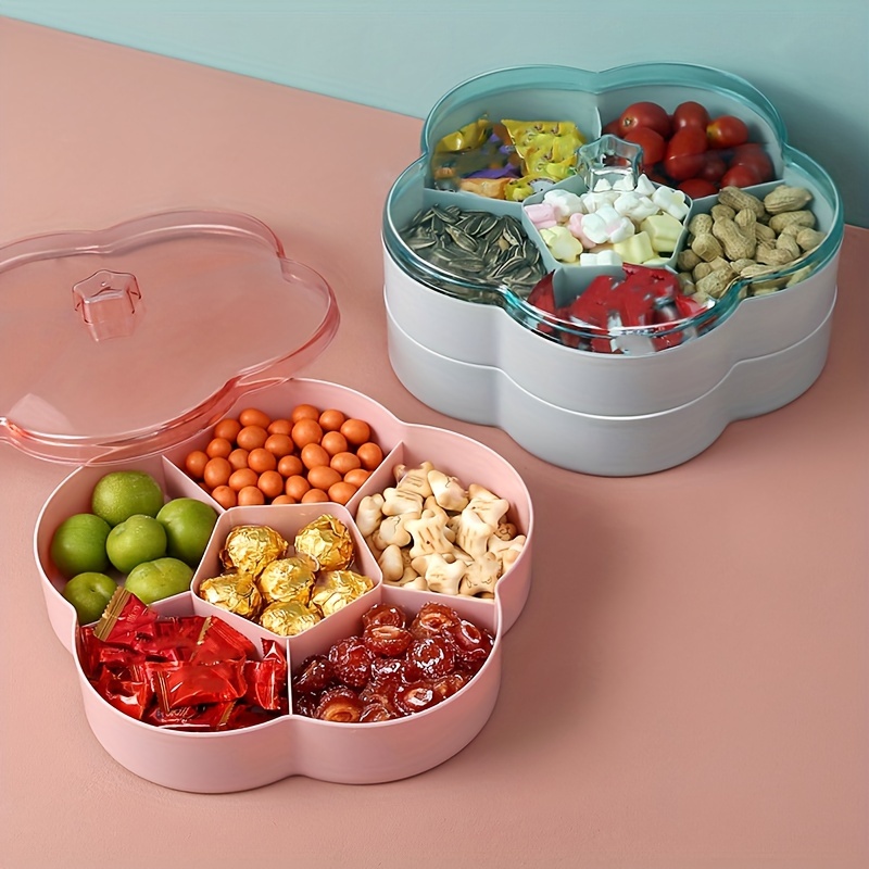 Candy Snack Storage Box With Lid Fruit Plate Candy Snack Jar - Temu