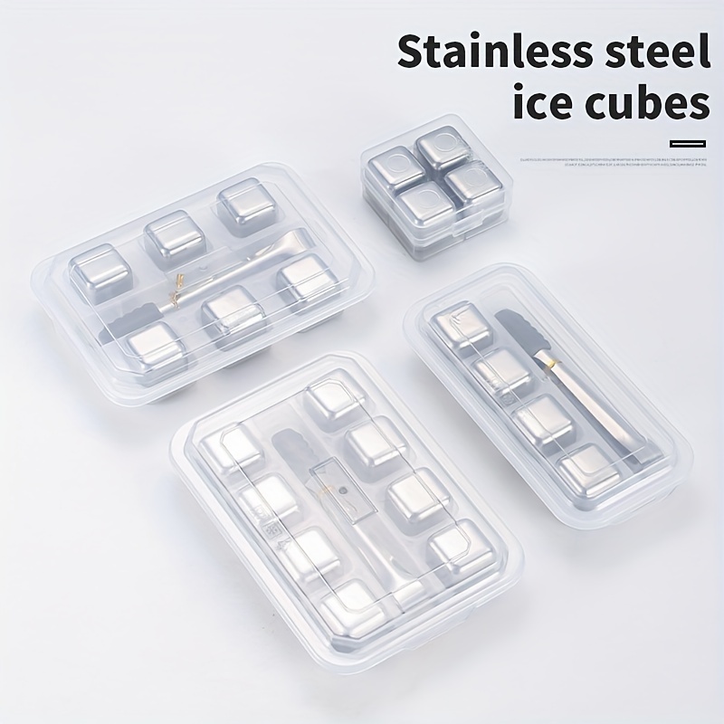 2 pezzi Cubetto di ghiaccio riutilizzabile riutilizzabile in acciaio  inossidabile cubetti di ghiaccio , in acciaio inossidabile whisky rocce ,  per potabile , non sciolto e cubetti di ghiaccio , Can Be