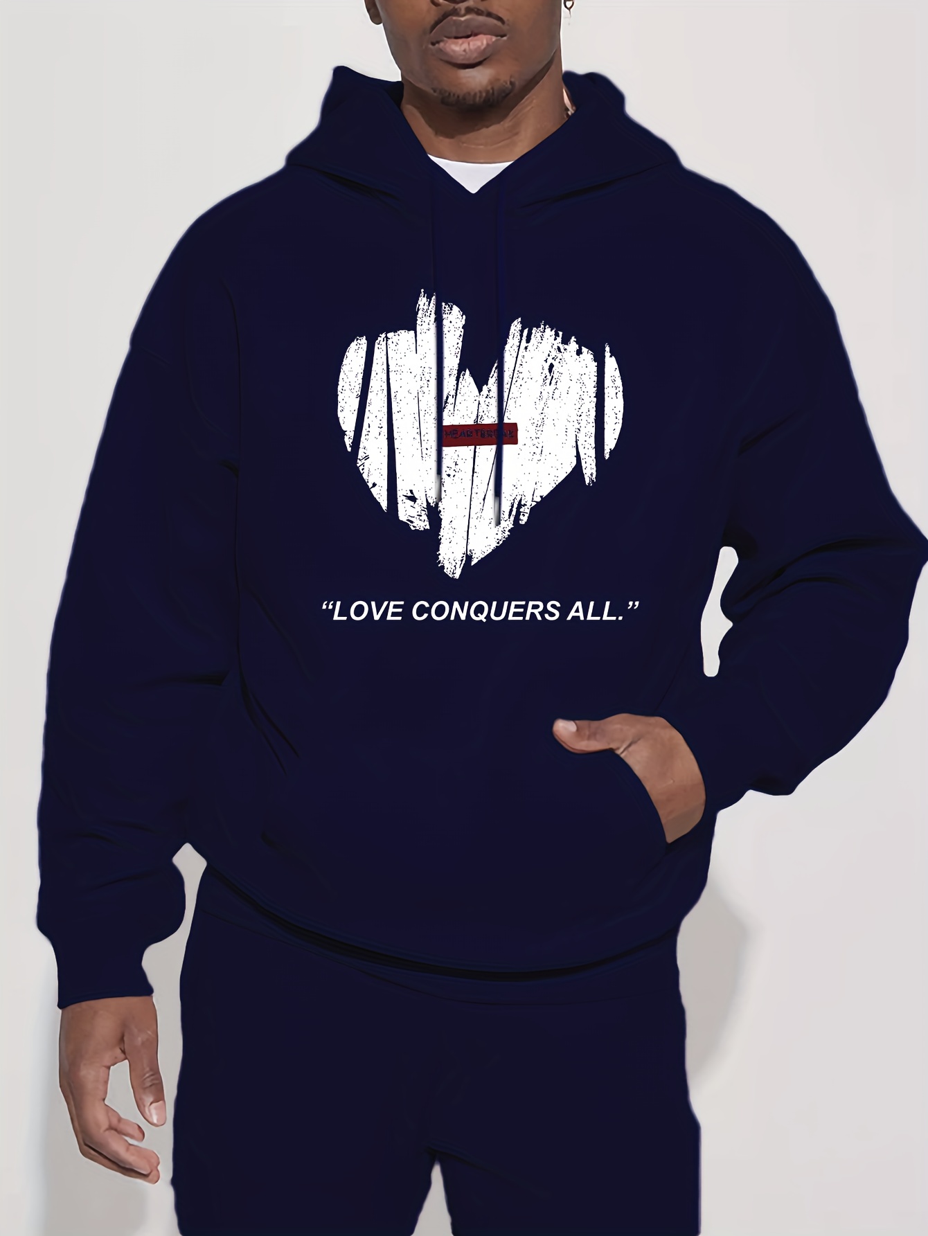 Love Heart Print Hoodie Cool Hoodies For Men Mens Casual Graphic Design Pullover  Hooded Sweatshirt With Kangaroo Pocket Streetwear For Winter Fall As Gifts  - Men's Clothing - Temu