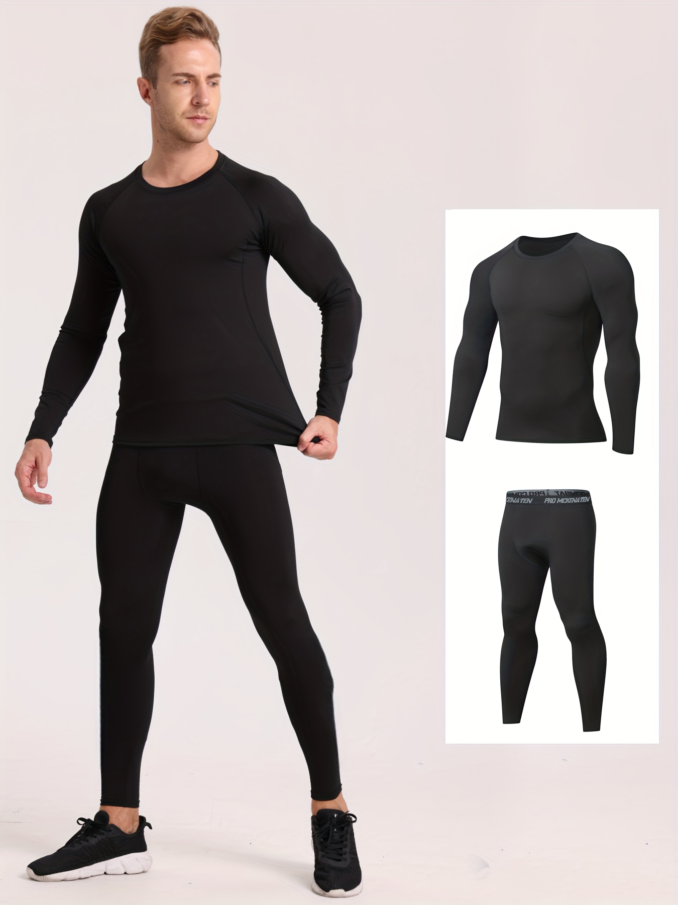 Thermal Underwear for Men Extreme Cold Tall Long Sleeve Running Base Layer  men Long Johns Set Big and Tall