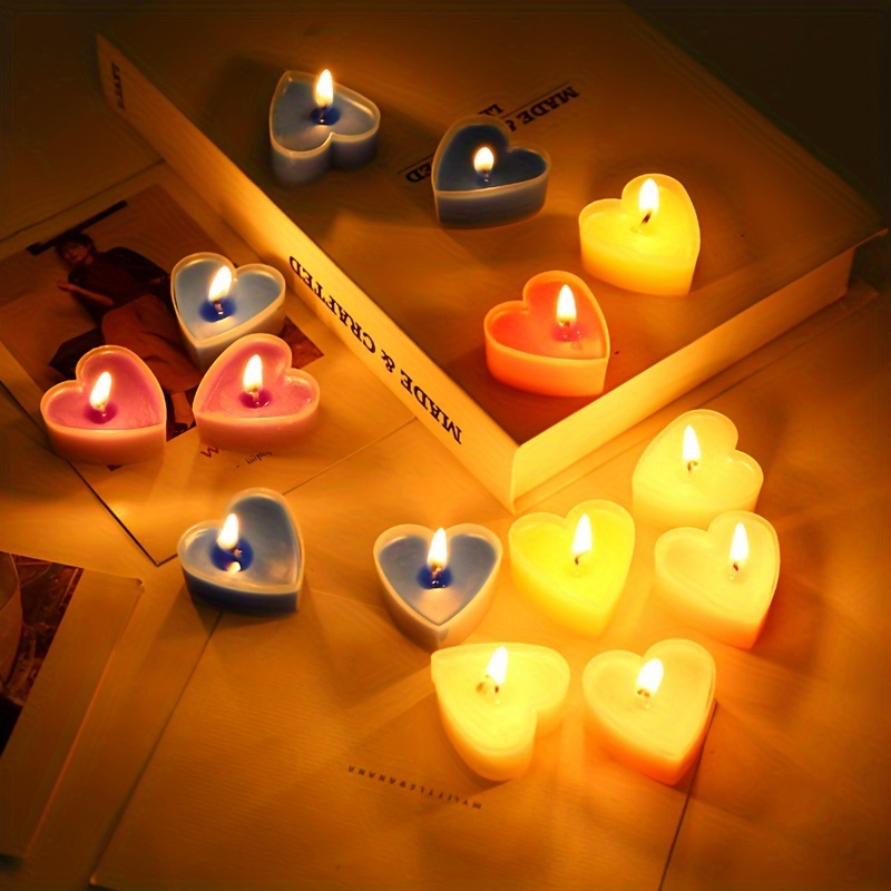 9pcs Heart-shaped Aromatic Candles For Proposal & Birthday Celebration