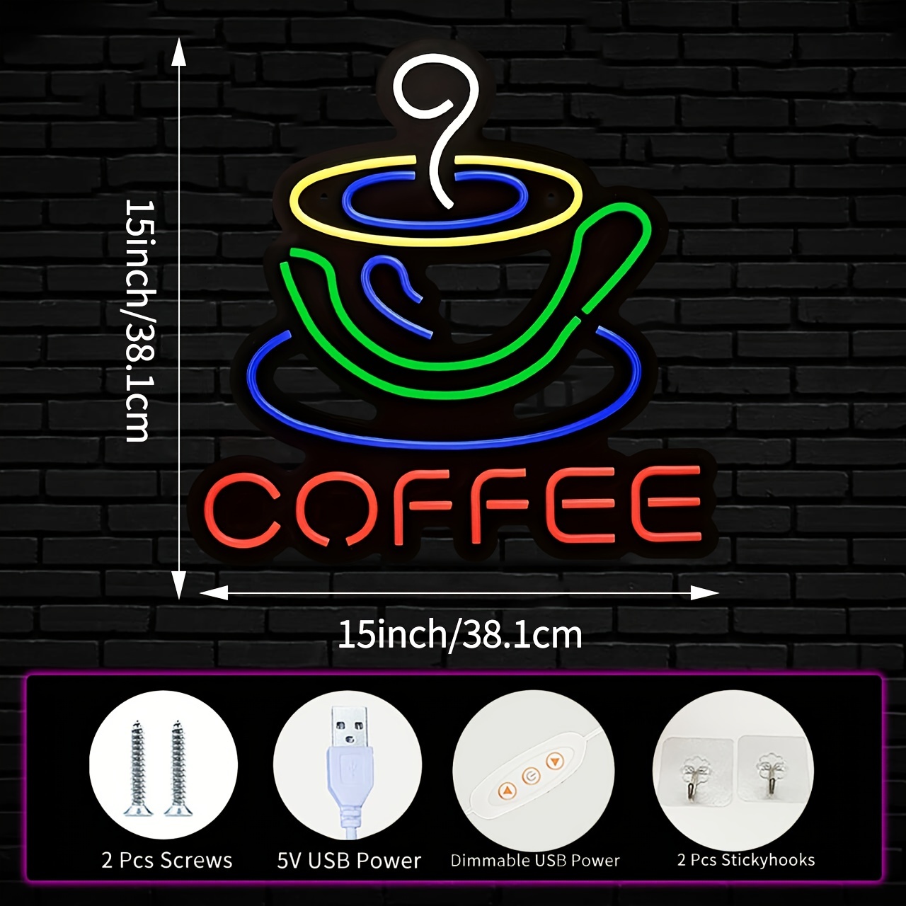 Light Coffee Bar 5v Usb Powered Led Neon Sign Wall Light Temu 6047