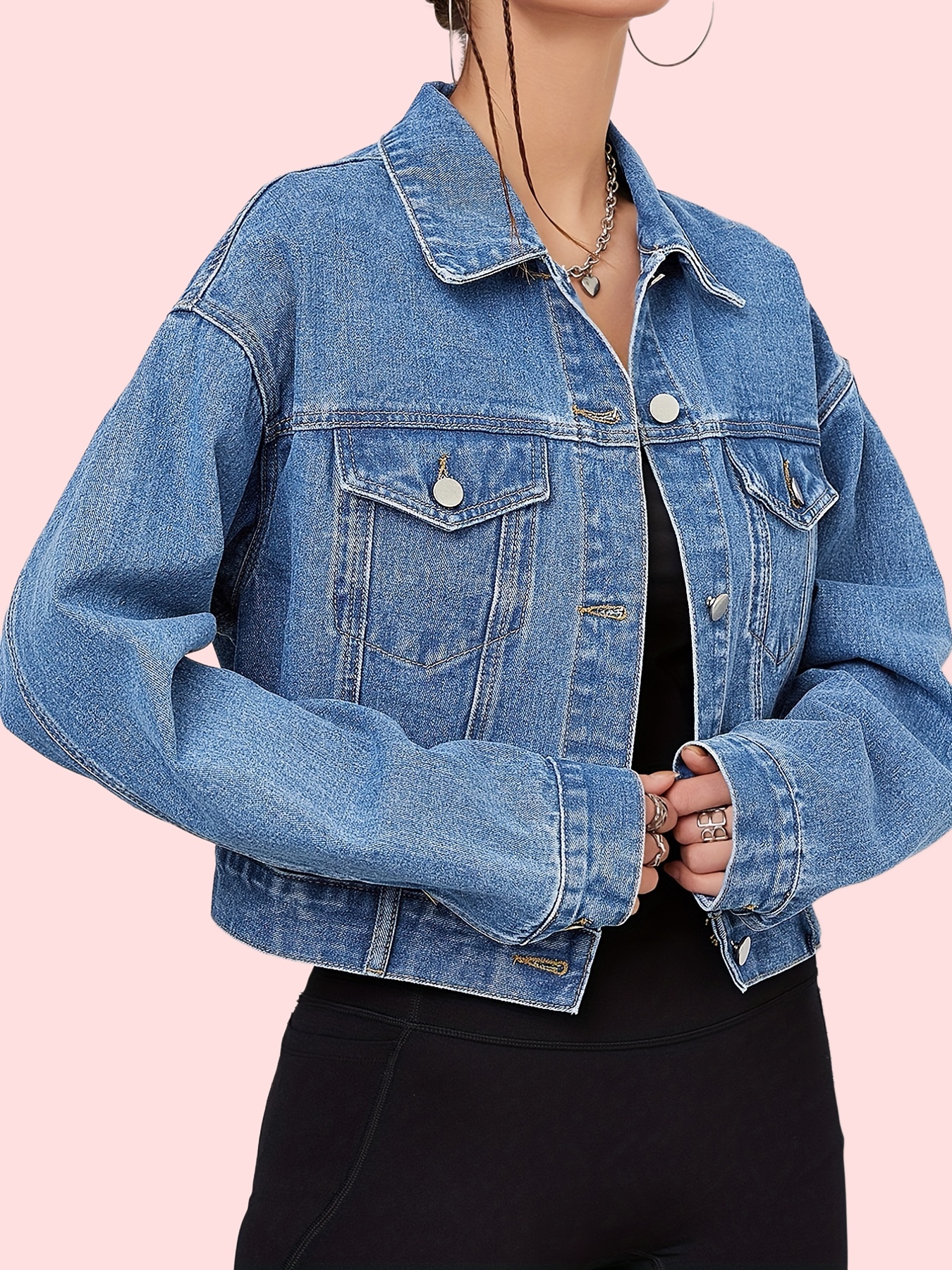 Simple denim outlet jacket