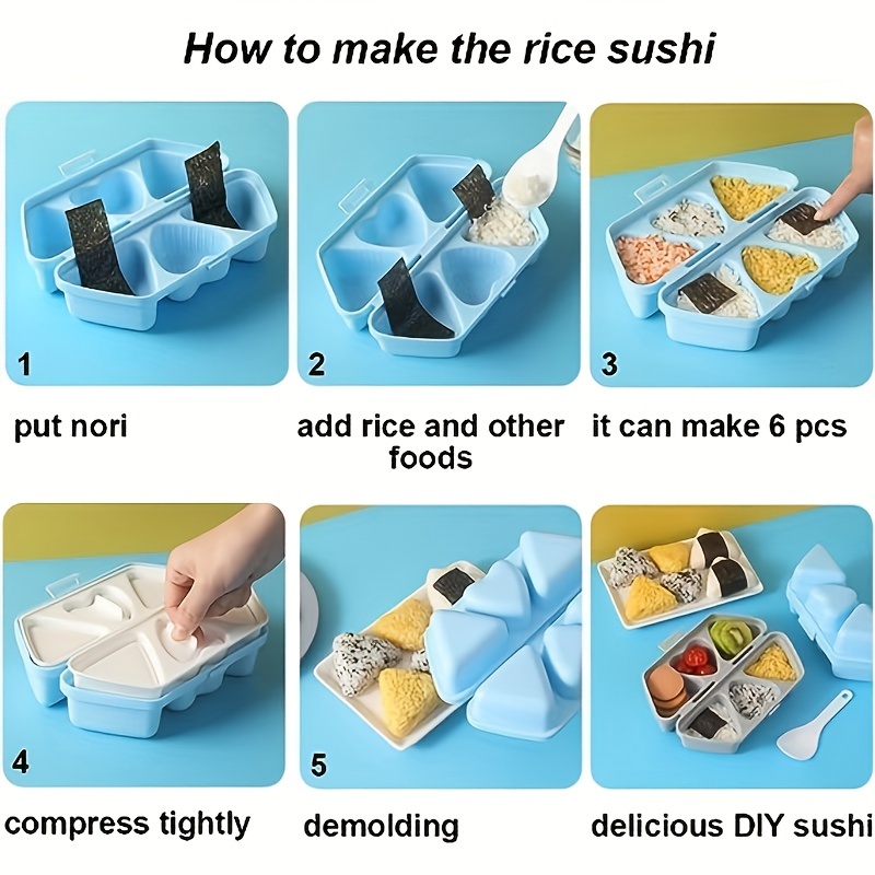1pc PP Sushi Mold, 6 In 1 Rice Ball Sushi Maker For Kitchen