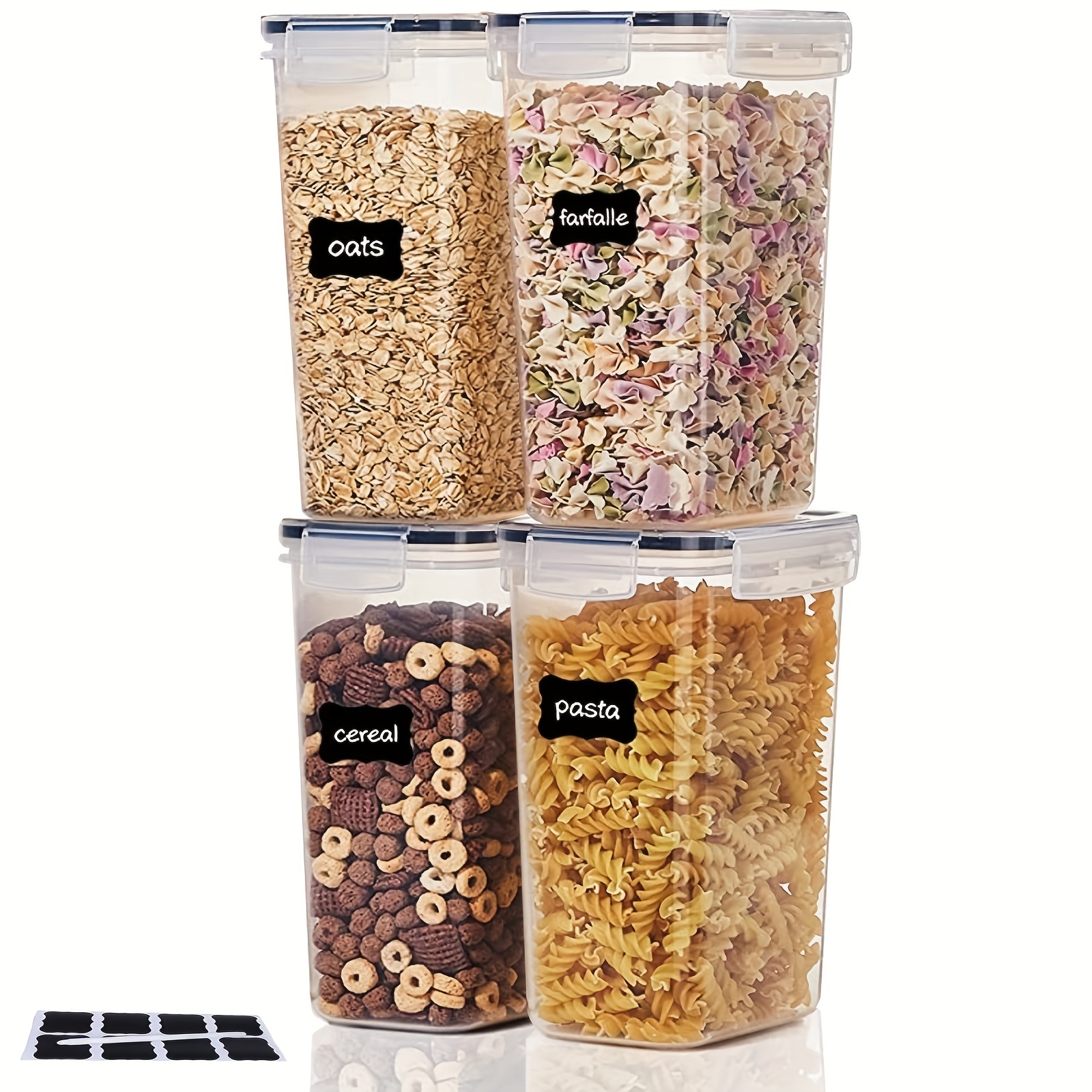 9pcs Airtight Food Storage Containers With Lids, Bpa-free Plastic Dry Food  Canisters For Kitchen Pantry Organization And Storage, Dishwasher Safe,  With Labels And Marker, For Cereals, Rice, Pasta, Tea, Nuts