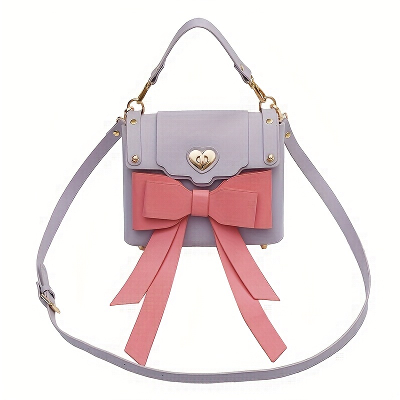 Sweet and Lovely Bowknot Square Crossbody Bag - cosfun