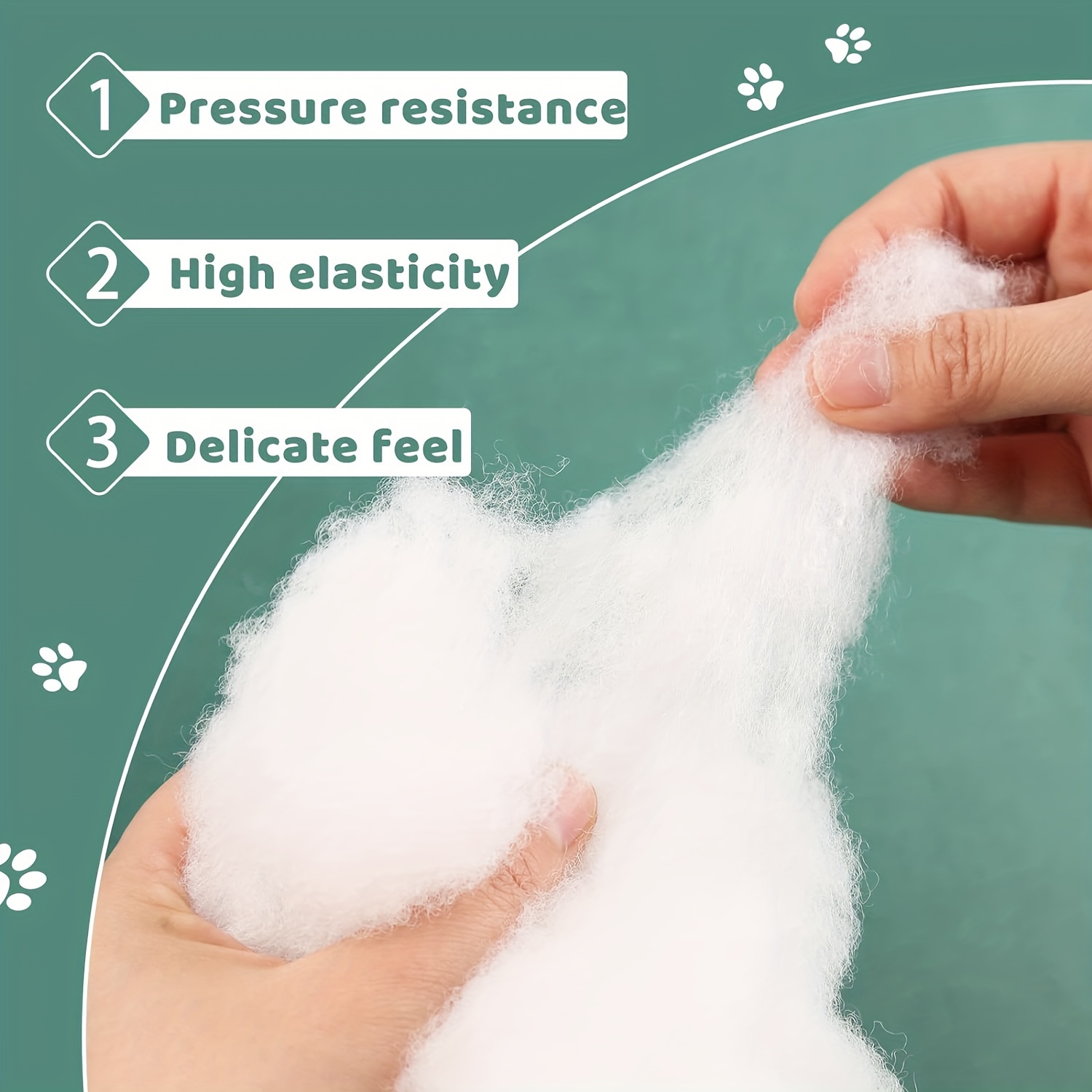 200g Polyester Fill, Pillows for Stuffing Fiberfill,Premium Polyester Fiberfill, Recycled Polyester Fiber, High Resilience Stuffing Fluff Fiberfill