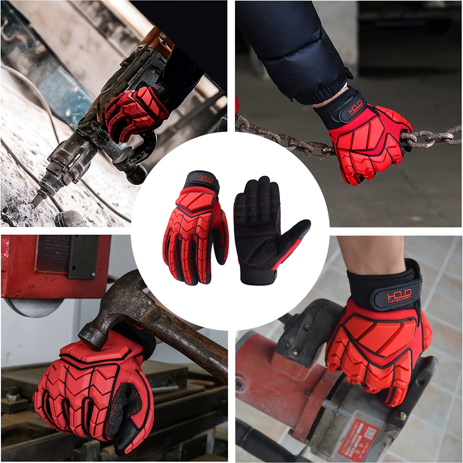 Grip Work Gloves Tpr Knuckle On Back For Imapct Protection - Temu