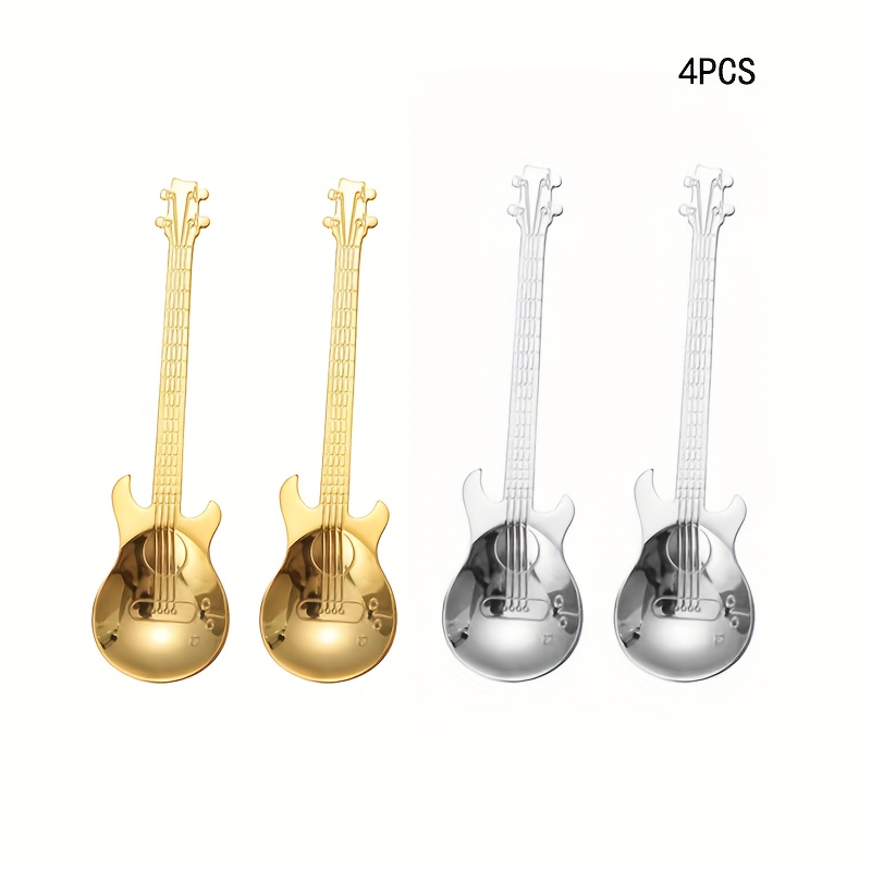 Stainless Steel Guitar Spoons Coffee Tea Spoon With Long - Temu