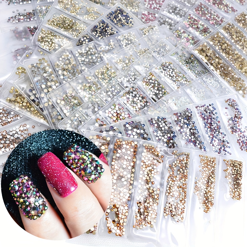 Colorful Round Self adhesive Rhinestones Flat Glitter - Temu