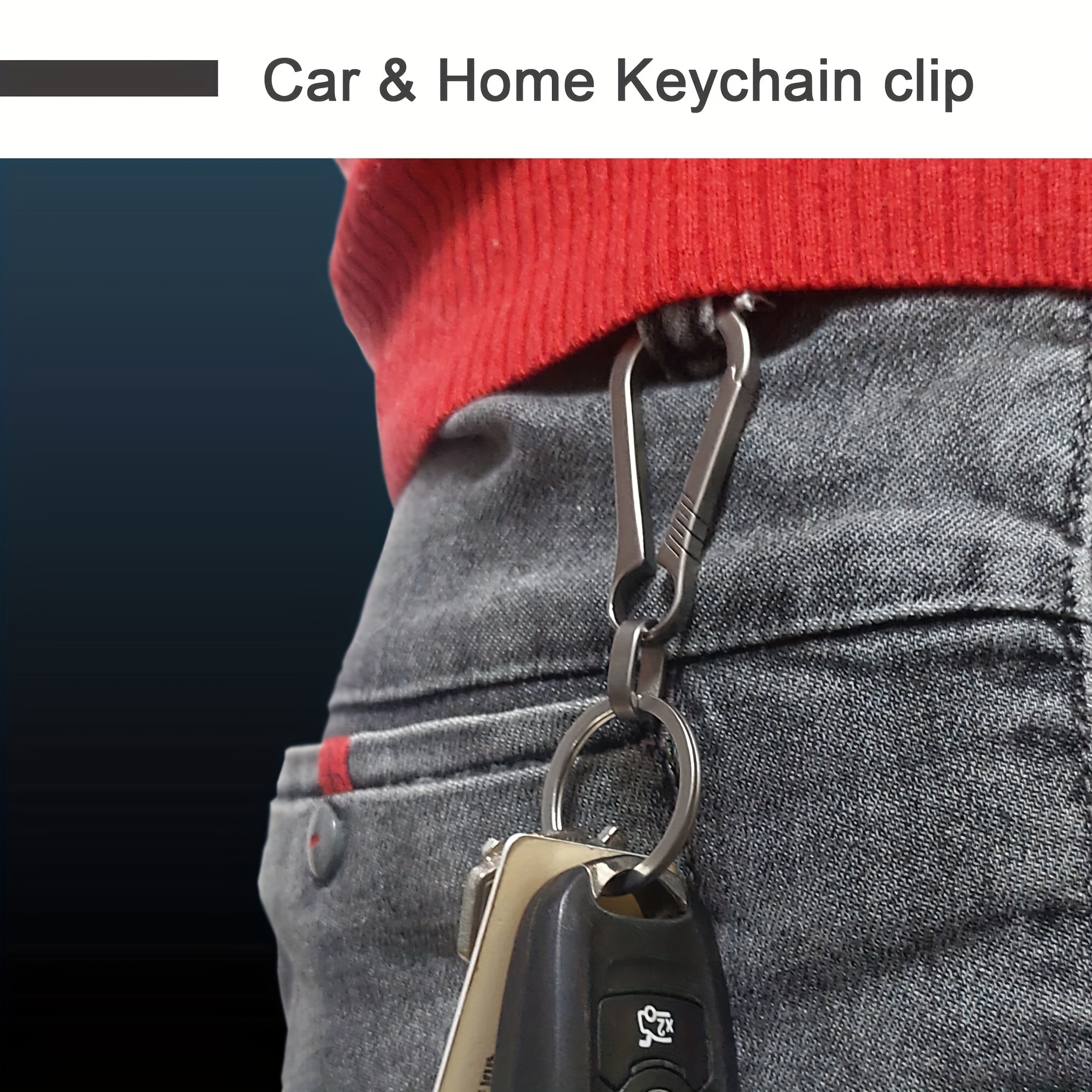 Porte-clés en titane, outil EDC, mousqueton, ceinture à dégagement