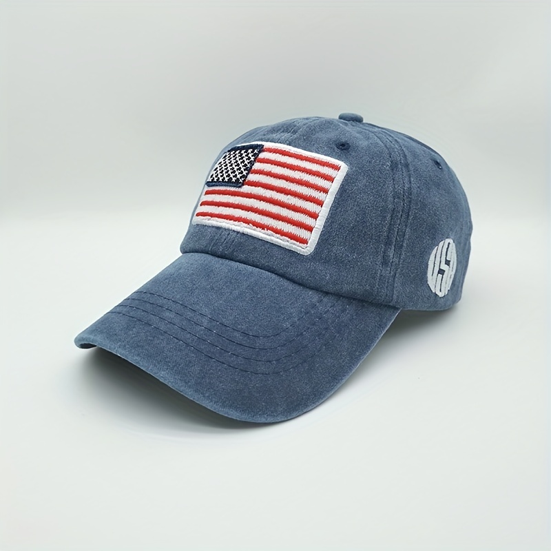 Sunshade Adjustable Baseball Cap with American Flag Embroidered