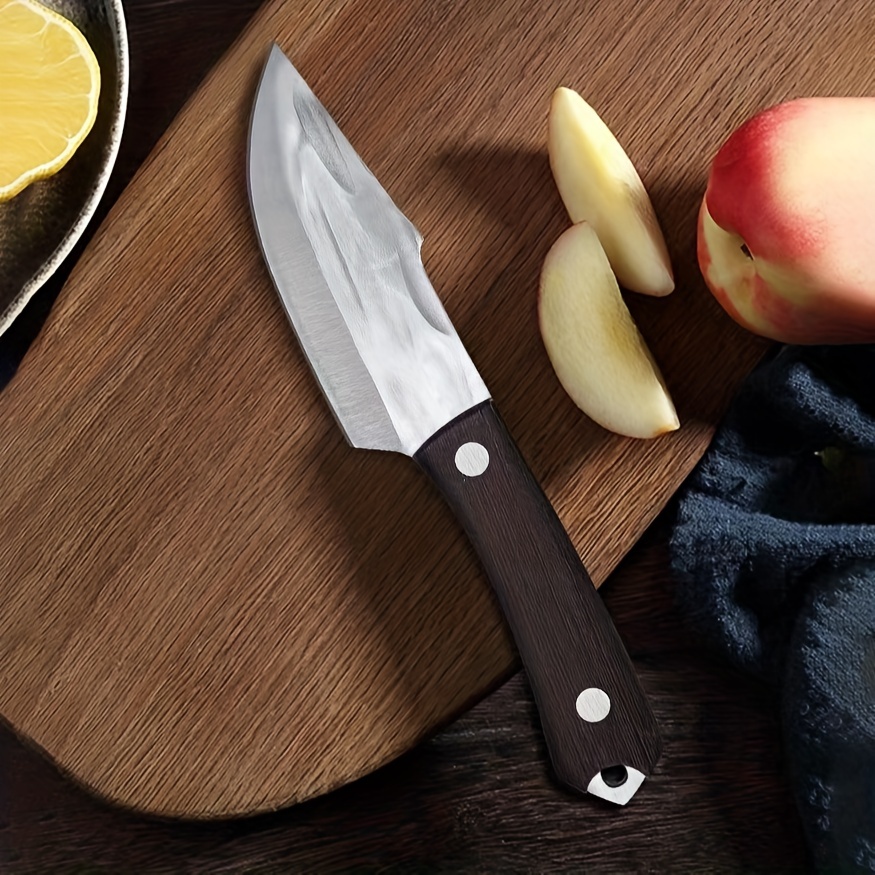 Meat Knife With Leather Cover Kitchen Utility Knives Outdoor Portable  Barbecue Grilled Meat Cutting Knife