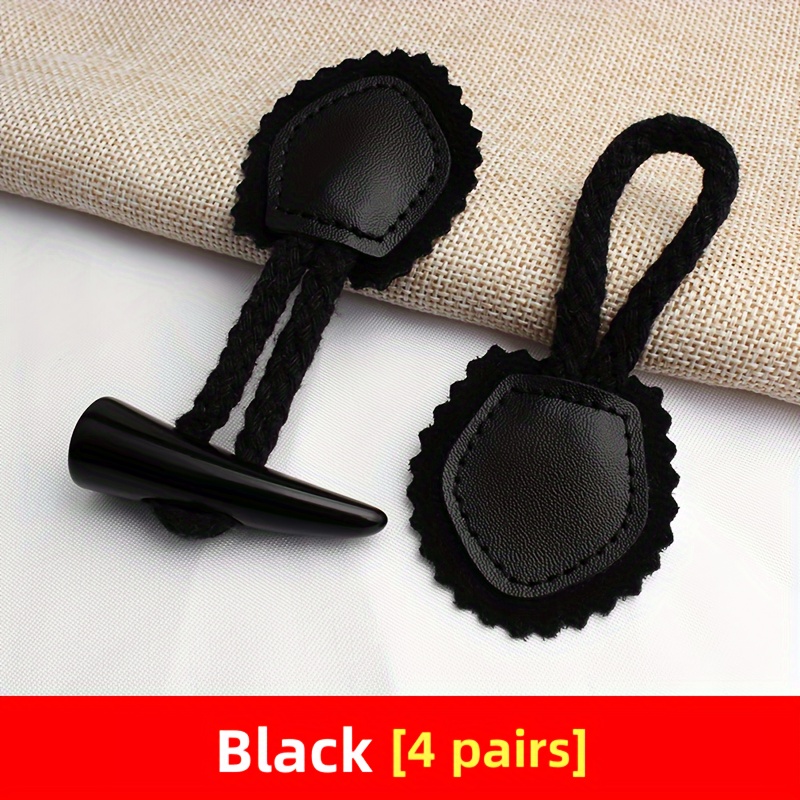 50 Pcs Black Buttons,Resin Ox Horn Sewing Toggle,Toggle Buttons for Coats  for Clothing Jacket Coat Sweater Craft DIY Decorative Buttons