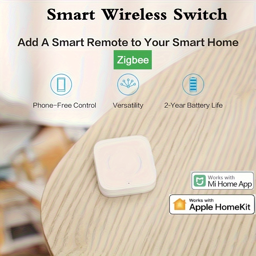 Aqara Wireless Mini Switch, Requires AQARA HUB, Zigbee Connection