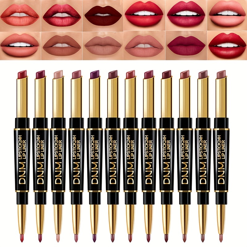 

2 In 1 Lip Liner Waterproof Matte Lipstick Pencil Contour Tint Red Matte Long Lasting Moisturizing Lipliner Cosmetics For Women Valentine's Day Gifts