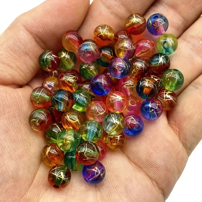  Huisipool 1920pcs 8 Colors Glass Beads for Jewelry Making, 4mm  6mm 8mm Round Spacer Loose Beads Used for Bracelet Necklace Accessories