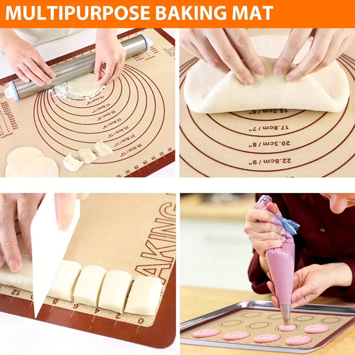 6pcs, Reusable Silicone Baking Mats Silicone Cooking Mat, Non Stick Oven  Liners, Baking Mat Sheet Baking Tray Liner Set, Cooking Mat 40.01cm X  30.0cm