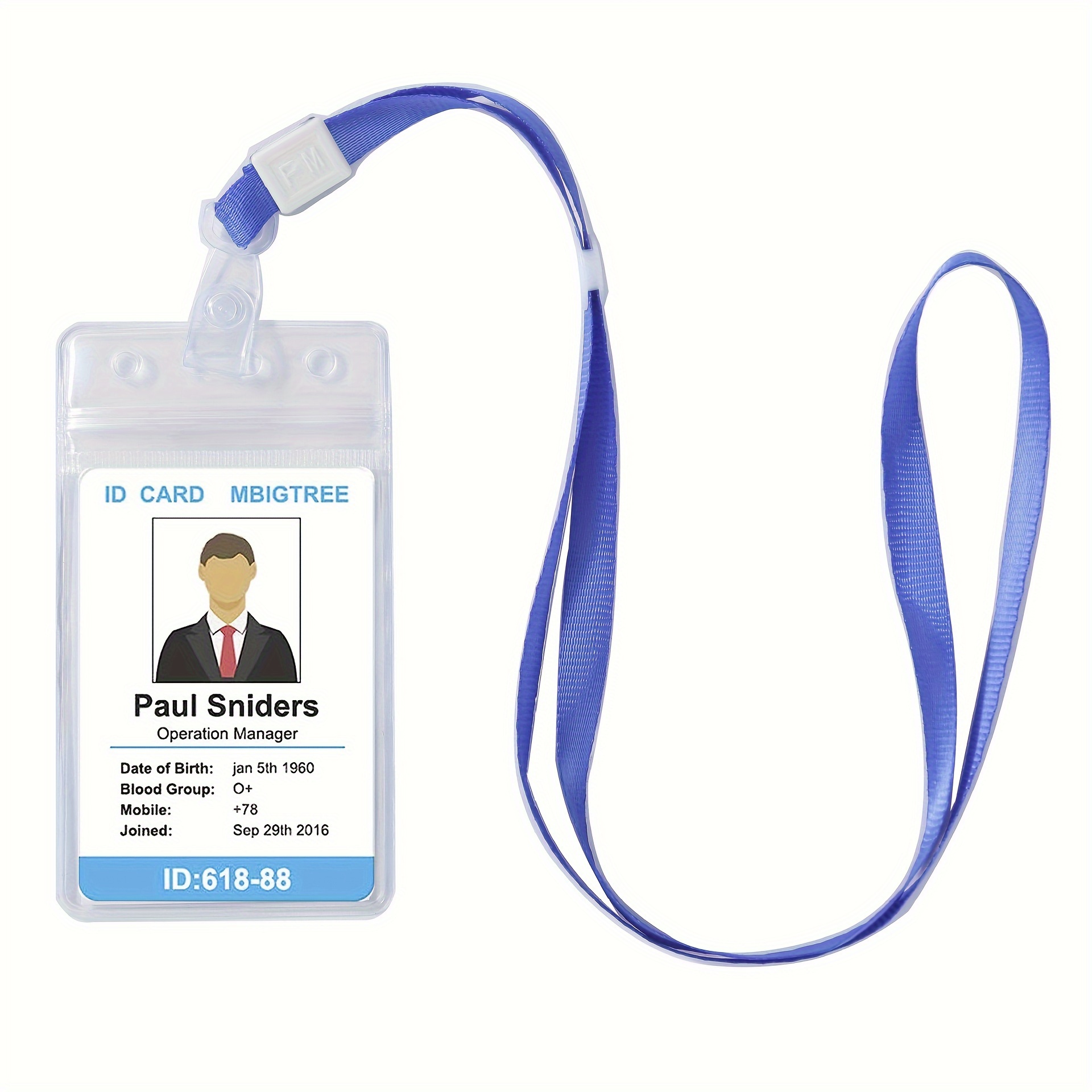 New 10pcs ID Badge Lanyard Key Card Holder Metal Badge Name Tag Lanyard Clip