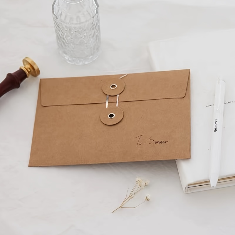 5-piece Retro Kraft Paper Envelope Storage Box - Simple And Stylish  Storage, With A Shoulder Strap Of 4.53 Inches * 6.69 Inches