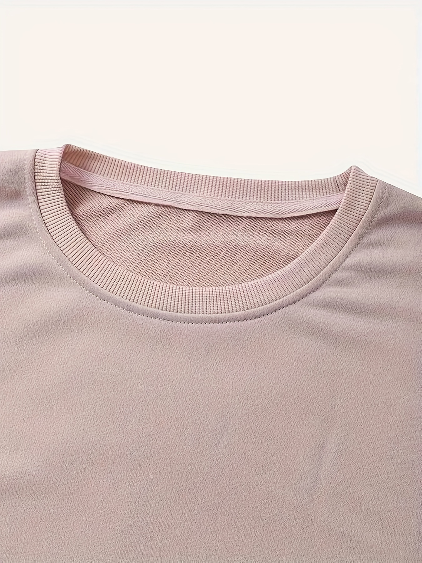teacher letter print sweatshirt casual long sleeve crew neck sweatshirt womens clothing details 3