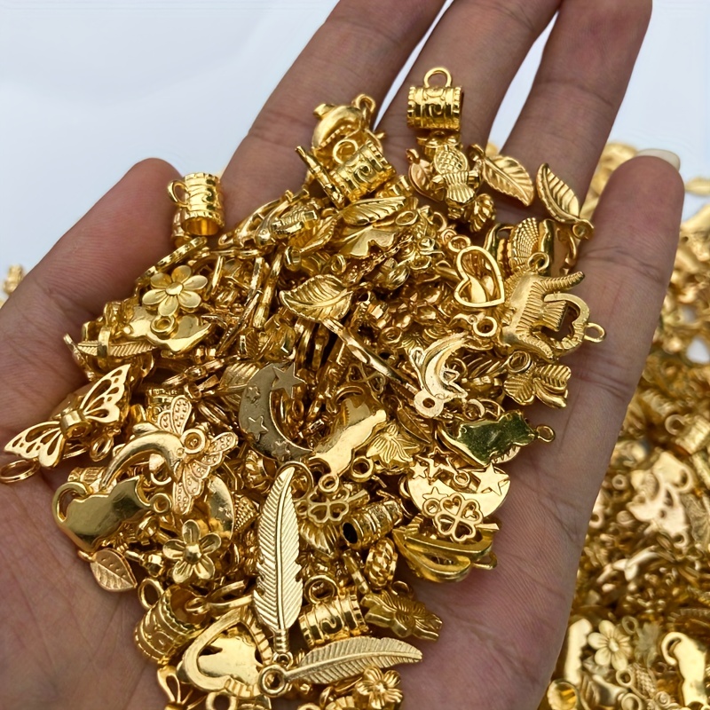 Sale 156PCS Antiqued Gold Colour Metal alphabet letter charms