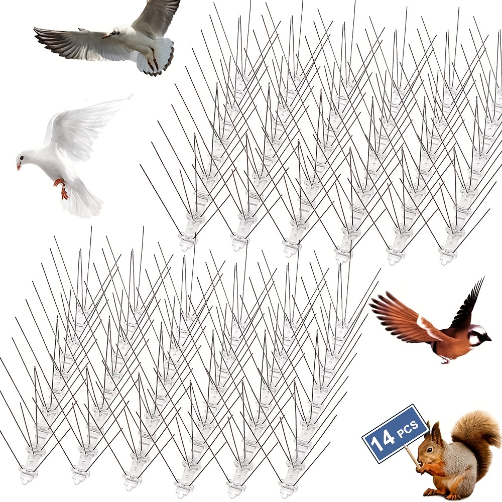 Lot de 12 Répulsif Pigeon Balcon Pics anti-pigeons Pic ​Anti Chat Fence  Spikes Anti Oiseaux Répulsif Pics Anti-Oiseaux ​Système Anti-Corbeaux avec